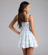 Effortless Bliss Floral Corset Skater Dress